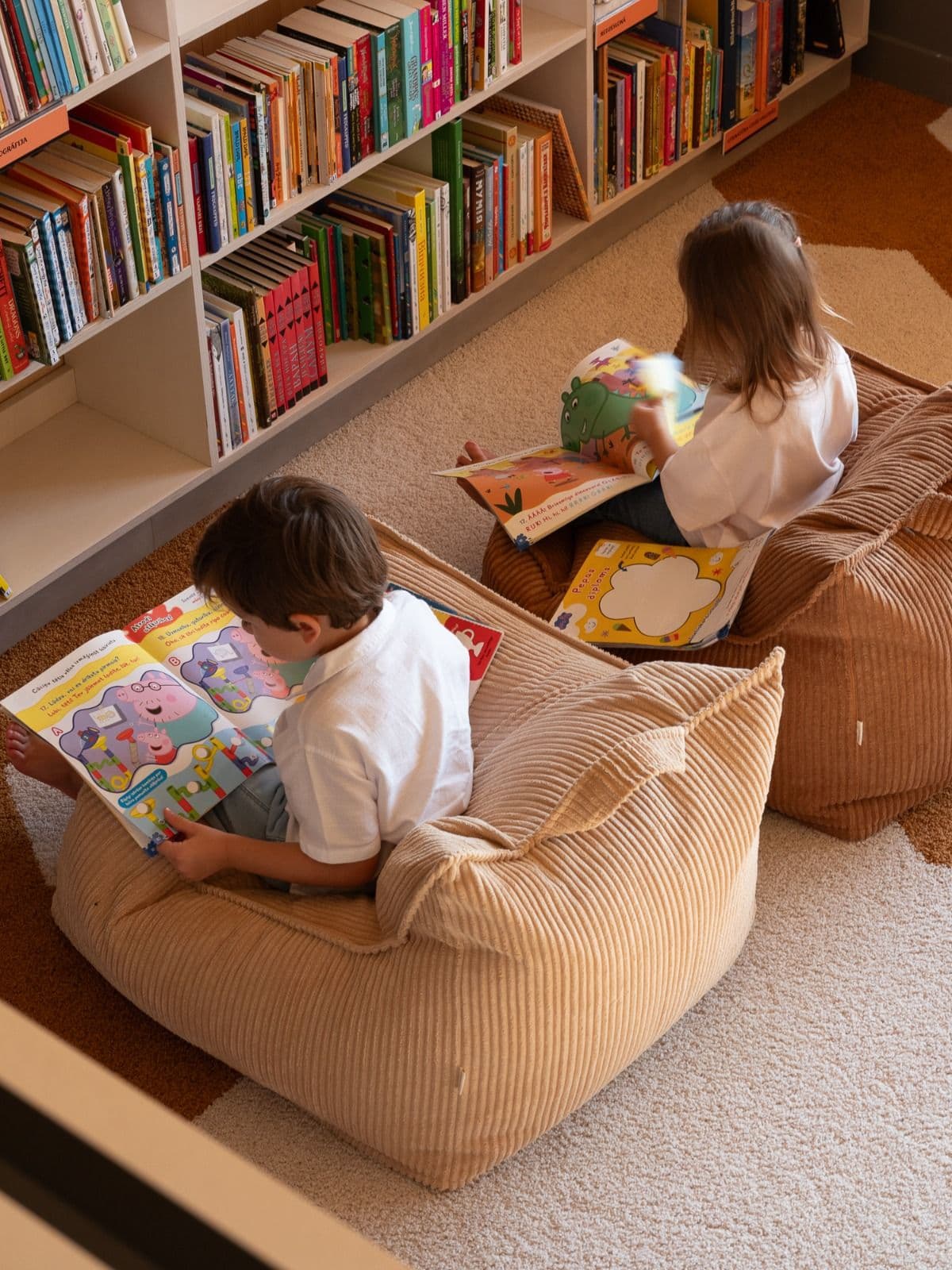 Kids area with playful tree-house installation