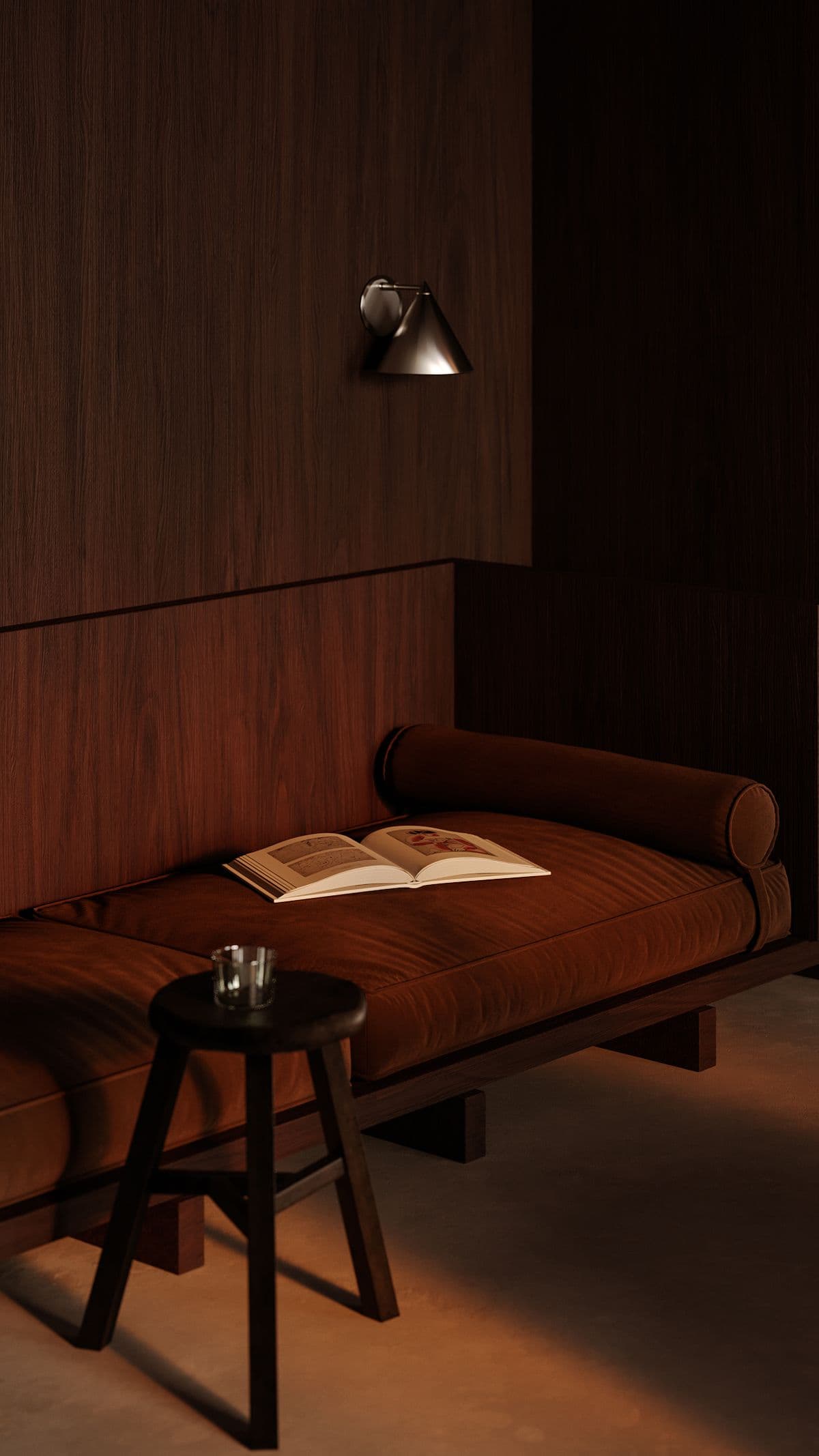 Residents' lounge with floor-to-ceiling glazing