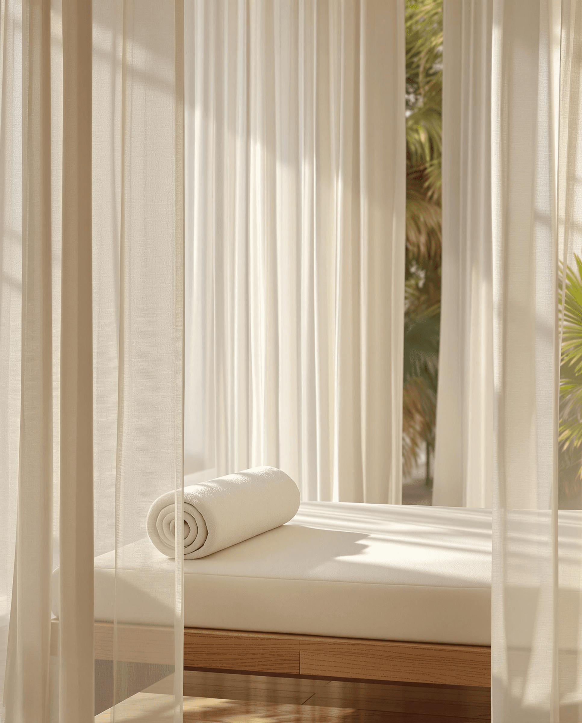 Wellness treatment room with spa amenities